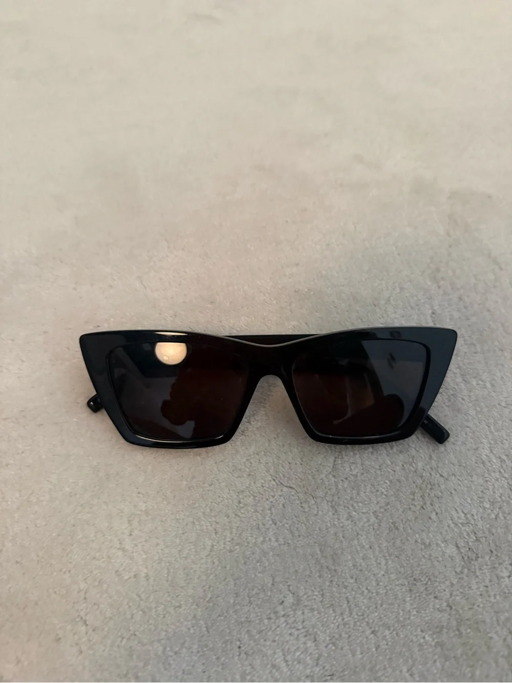 Saint Laurent Black Angular Cat-Eye Sunglasses
